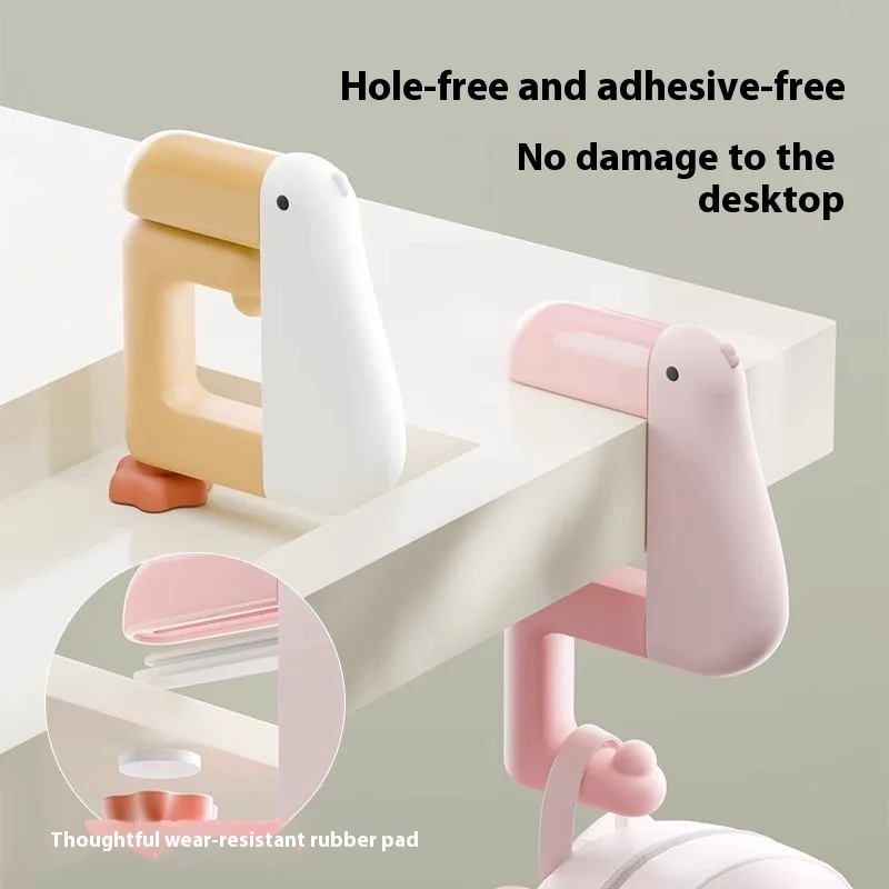 Crochet pour sac d'école, bureau d'étudiant, sans poinçonnage sur le côté du bureau, artefact suspendu pour sac de bureau portable et portable