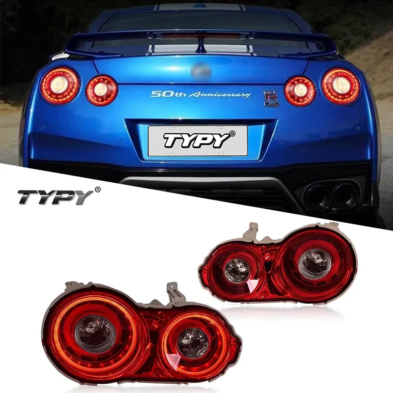 

TYPY автомобиль для Nissan GT-R обновление задних фонарей модифицированный новый DRL динамический указатель поворота светодиодный задний фонарь автоаксессуары 2008-2023
