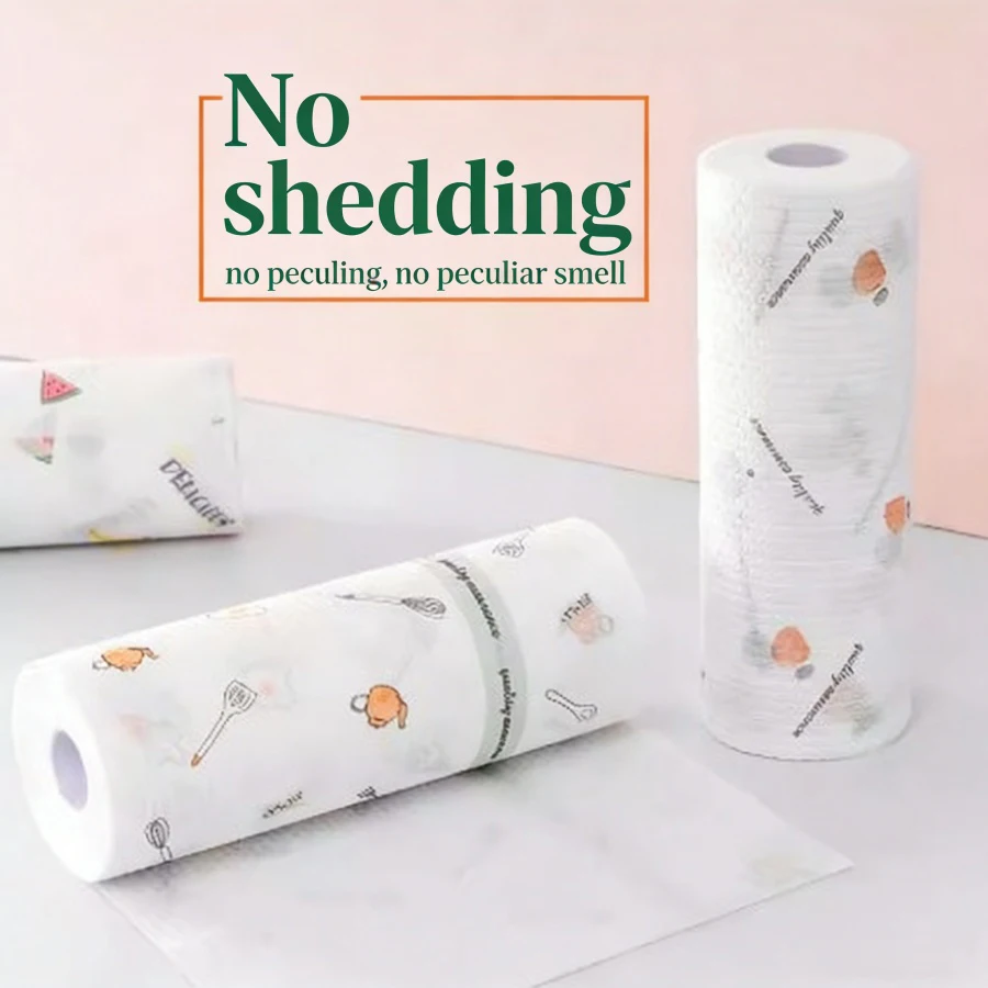 

Multi-Purpose Disposable Kitchen Cleaning Rags, Lint-Free Non-Woven Cleaning Cloths,Wet&Dry Dual Use, Household Surface Cleaning