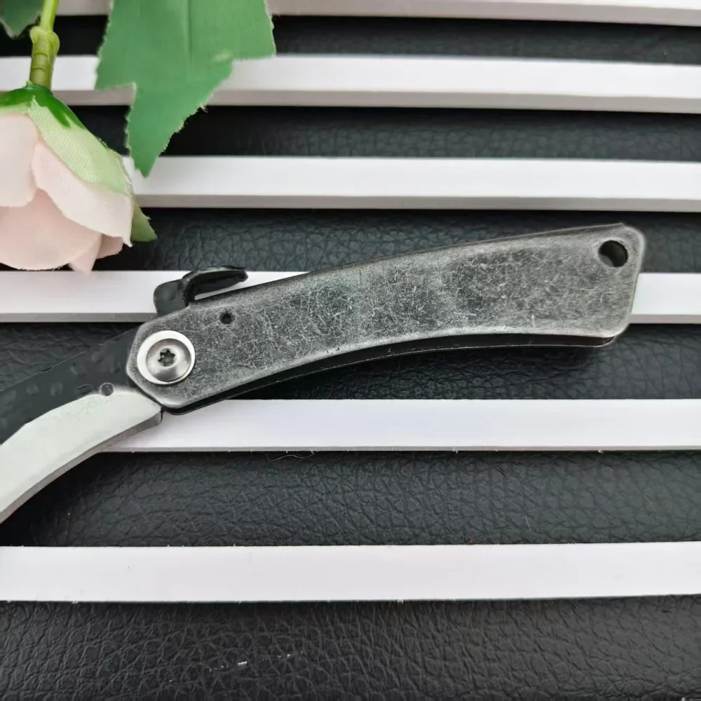 Higonokami Camping-Essentials: Faltbares Kochmesser, Küchen- und Obstmesser, Tragbares Angelmesser mit Lederetui, EDC-Werkzeug – Detail 4