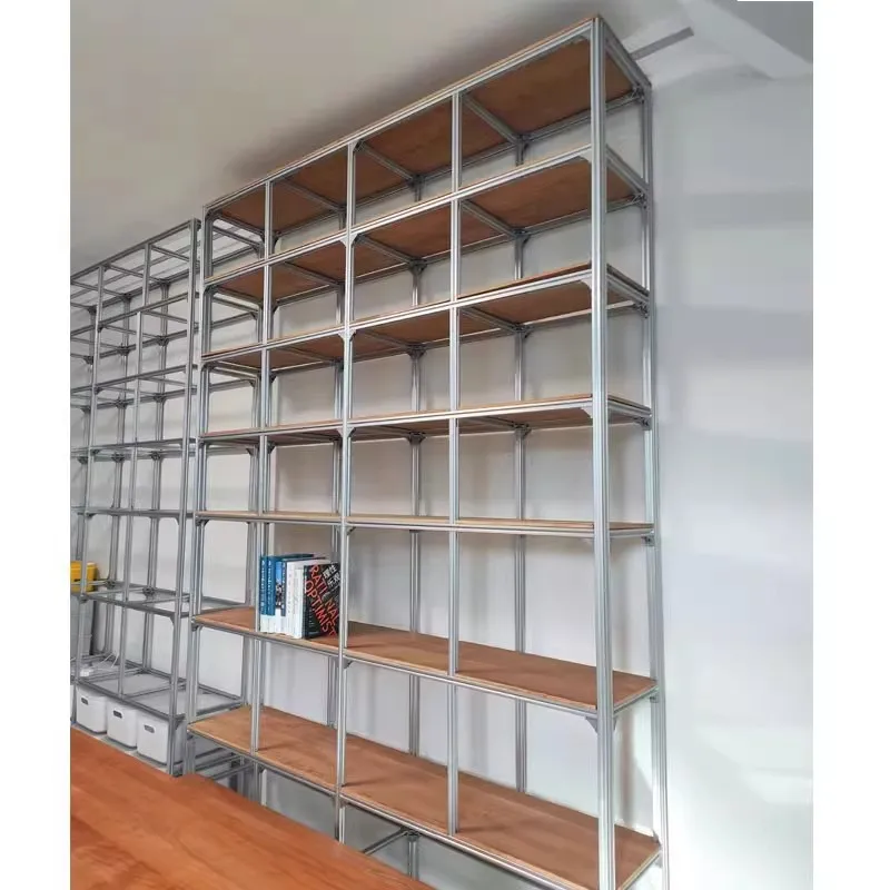 Shelf Bookshelf Partition Exhibition Hall Transparent Shelf Floor-to-ceiling Display Minimalist Square Tube