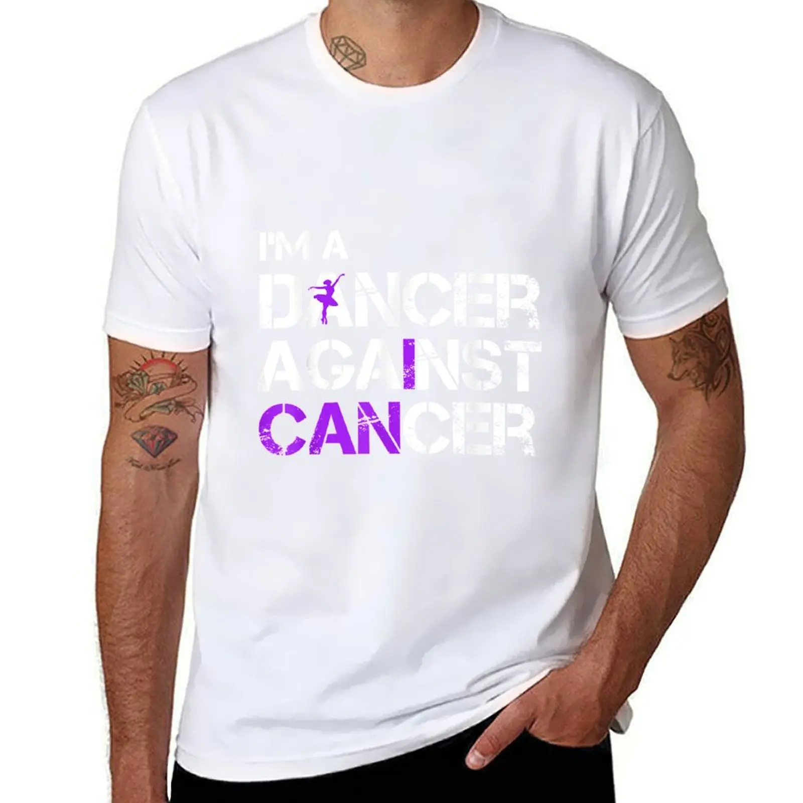 

Dancer Against Cancer Overdose Awareness Family Support Gift T-Shirt Large Size Basic Casual T-Shirt