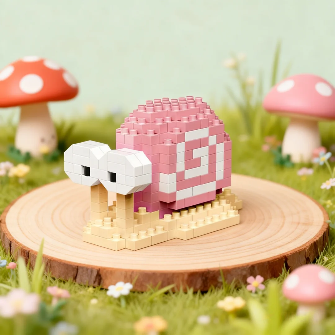 Schnecke Hamster Schwein Panda 3D Schreibtisch-Deko Super Mini Tier Mikro-Bausteine Spielzeug - Einfache Montage, Puzzle Weihnachtsgeschenk für Kinder