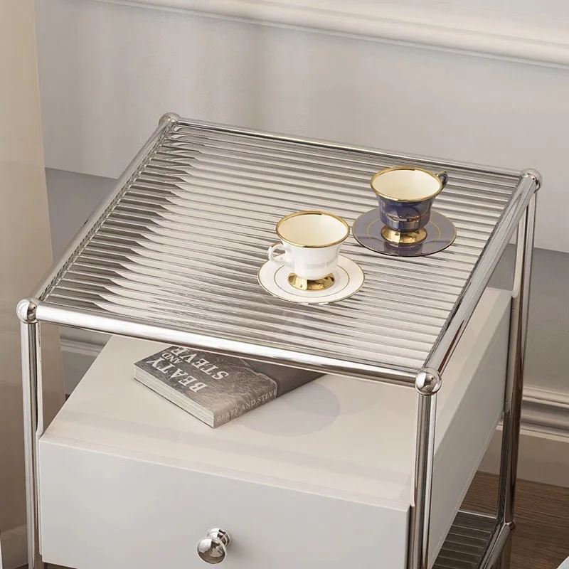 Cream wind USM bedside table, modern module combination side cabinet, simple stainless steel storage cabinet