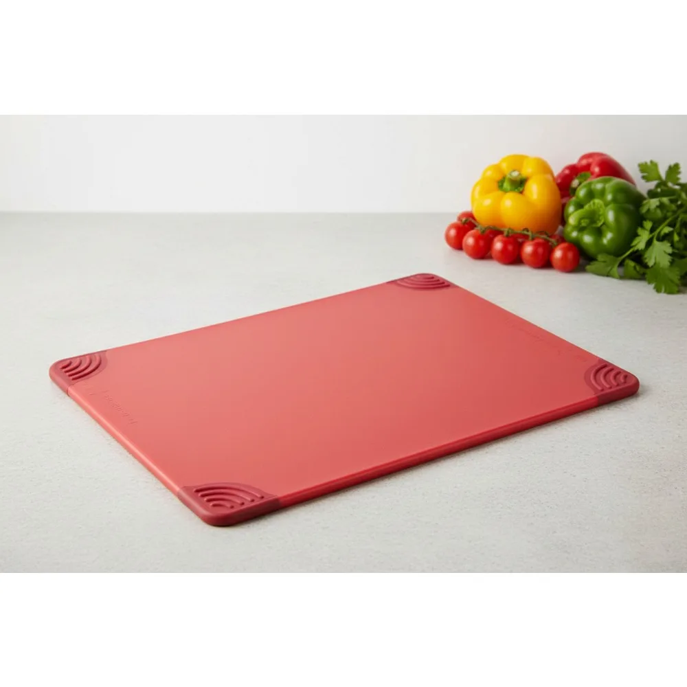 لوح تقطيع بلاستيكي مضاد للانزلاق مقاس 15 × 20 بوصة مع خطاف أمان، مرمز بالألوان HACCP للطهاة المحترفين والطهايات المنزلية