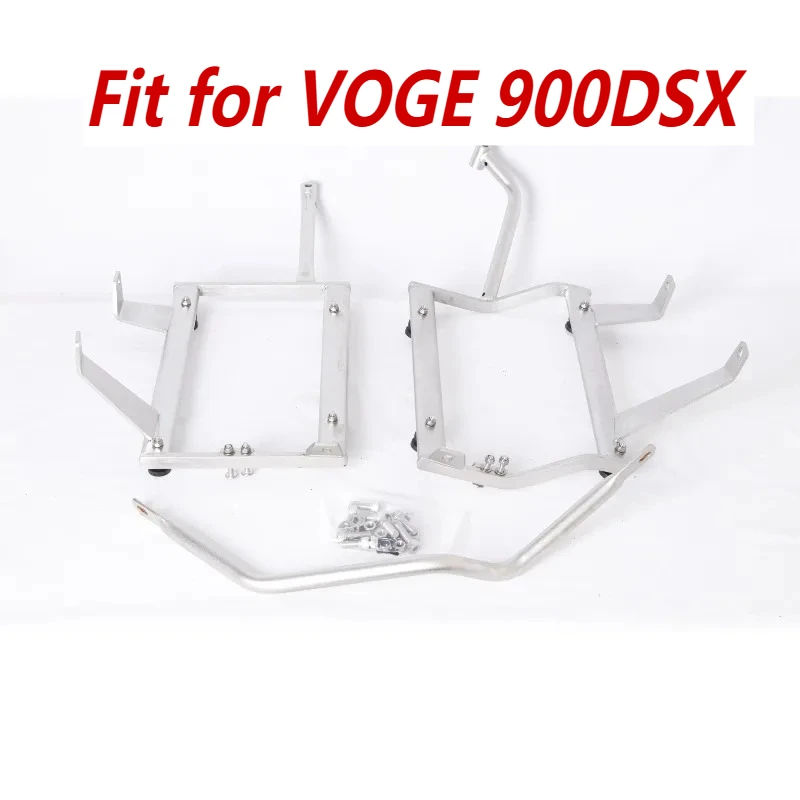 Motorcycle Side Boxes Rack for VOGE 900DSX - Stainless Steel & Carbon Steel  Mounting Bracket Exhaust Pipe Exposed Design