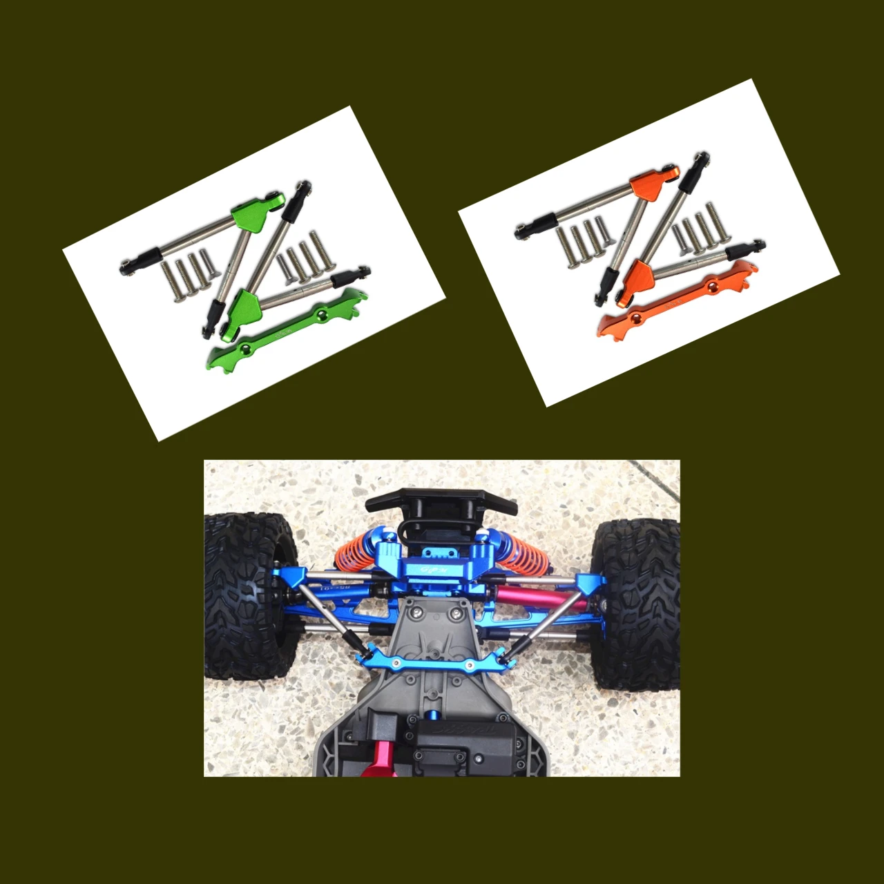 Aluminum Front Tie Rods With Stabilizer For C Hub For For TRAXXA 1/10 Rustler 4X4 VXL