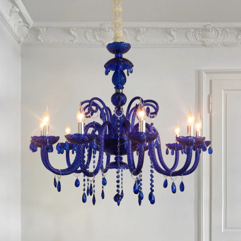 

Crystal chandelier French retro living room dining room creative atmosphere light luxury designer