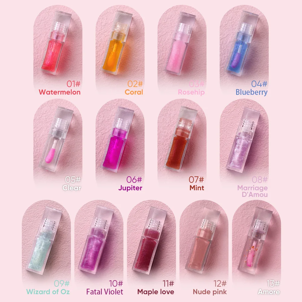 Magische Lipolie Kleurveranderende Lipverzorging Voller Langdurig Hydraterend Dierproefvrij Vegan Glitter Lipgloss Aangepast logo 5st