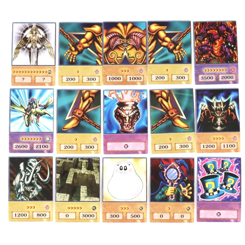 100pcs Yu-Gi-Oh Anime Style Cards Blue Eyes Dark Magician Exodia Obelisk Slifer Ra Yugioh DM Classic Proxy DIY Card Kids Gift