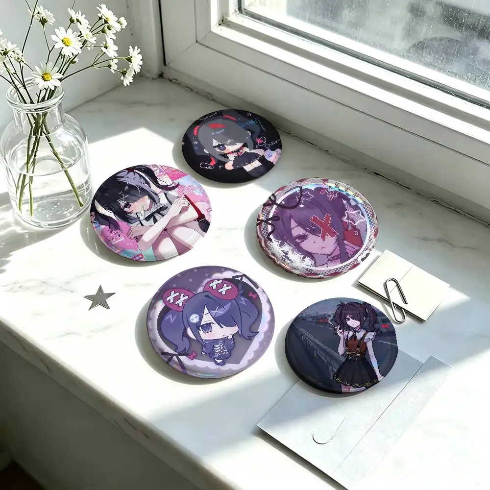 Anime Game Ame-chan Lapel  Badge Creative Round Plastic Brooch Clothes Decorative Pins Jewelry Gifts for Friends