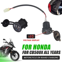 Motorcycle Bike Type C USB Charger Socket Splitter Power Adapter Voltage Display For Honda CB 500X CB 500 X CB500 X CB500X 2015