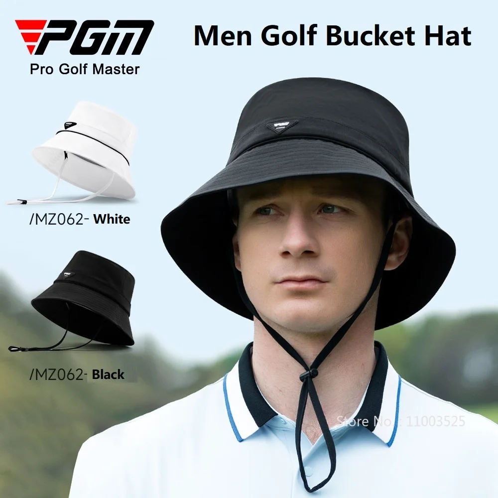 2024 New Golf Hat Fashion Outdoor Sports Golf Bucket Cap High Rope Adjustable Fisherman Hat Sunscreen Anti-Sweat Headcover