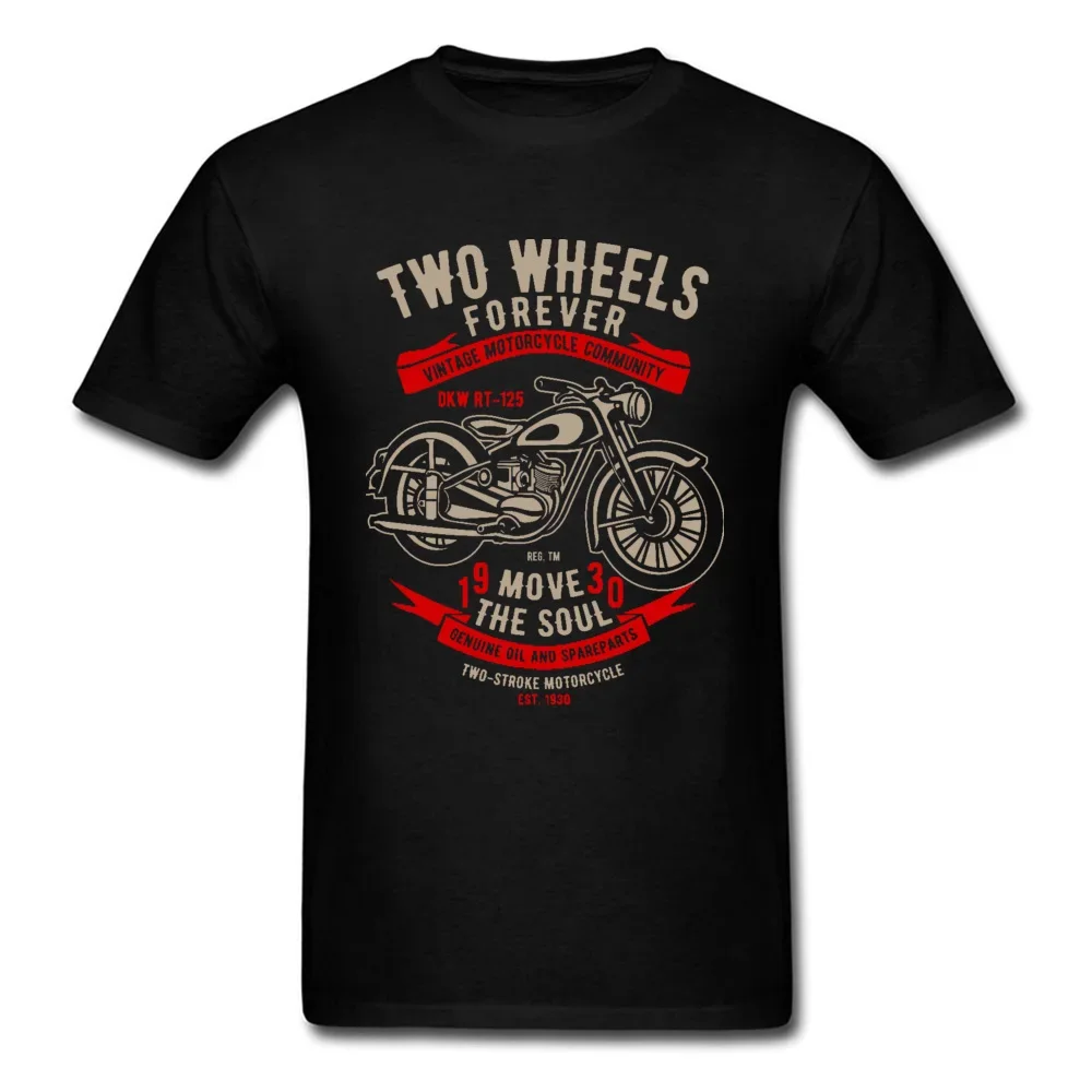 Retro motorcycle T-shirt, fashionable black shirt, 100% cotton Father's Day streetwear