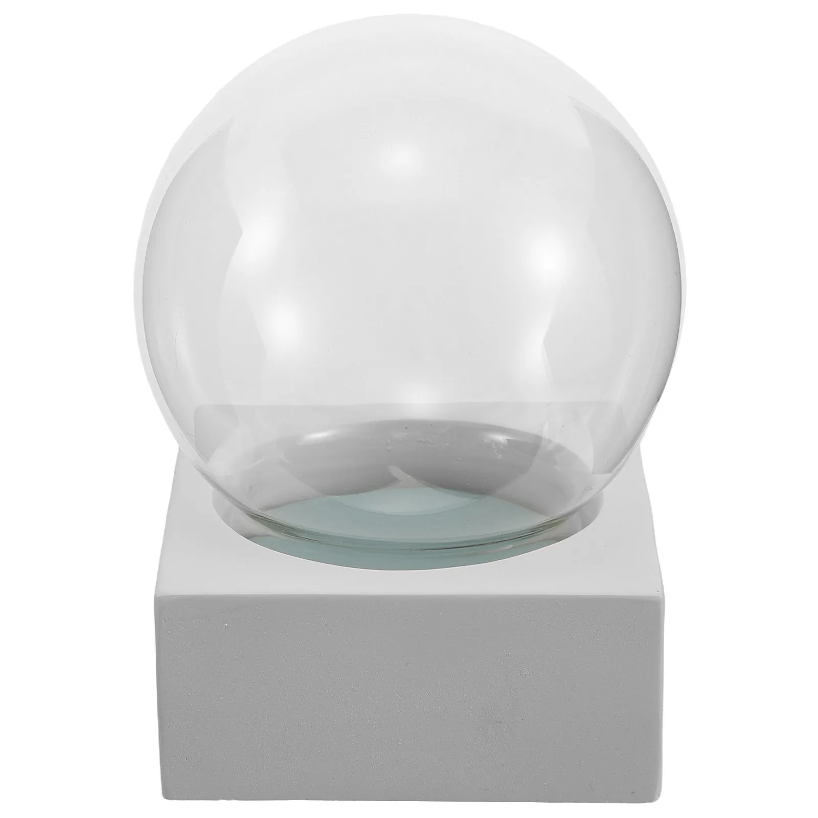 Clear Empty Round Snow .2x5.1 with White Square Base DIY Snow Globes for Home Decoration Fillable Glass Globes Craft
