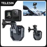 TELESIN Cámara de Acción motocicleta parabrisas abrazadera soporte de montaje para Gopro Insta360 DJI accesorios de Cámara de Acción POV Shoot