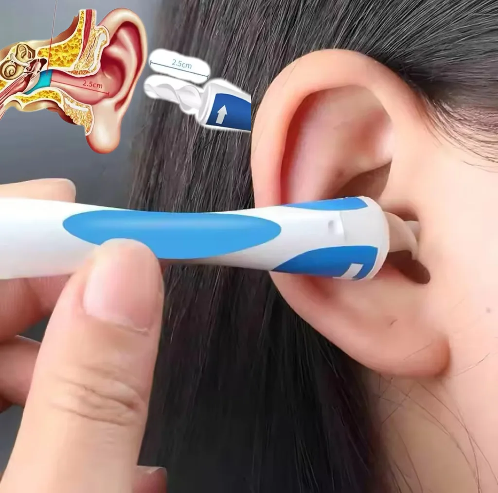 

hot new 360-degree uninterrupted design spin manual helix ear cleaner soft ear silicone extractor earwax
