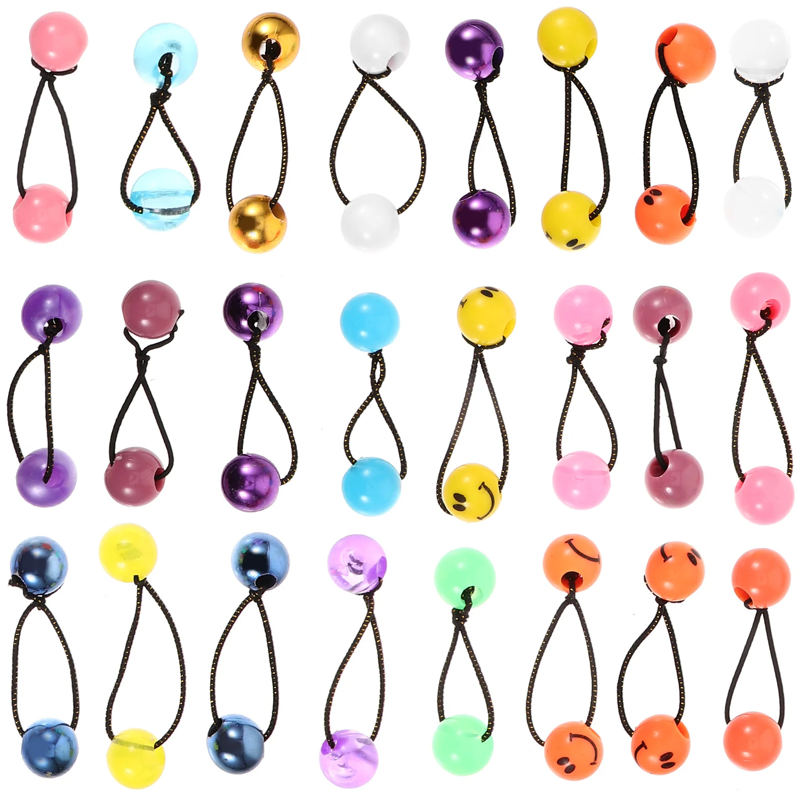 

24Pcs Childrens Hair Accessories Elastic Rope Double Ball Ties Cute Girls Decorative Ponytail Holders Party Gift
