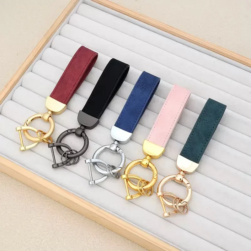 

Customized PU Leather KeyChain Laser Engraved Car Key Chain Personalized LOGO Company Name Vintage Keyring Men Women Gift