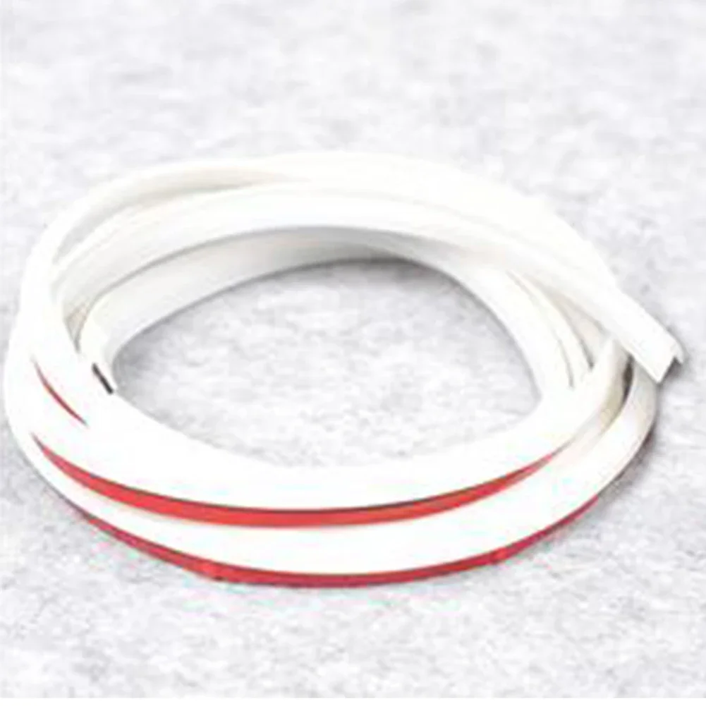 5M T-Type Rubber Sealing Strip White For Car Edge Trim Bumper Lip Side Skirt Waterproof Shock-absorbent Soundproof Car Accessory