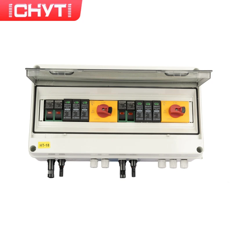 Imagem -02 - Chyt Solar Surge Lightning Protection dc Combiner Box ao ar Livre Impermeável Cordas Ip65 pv 3p Spd Ht18 1000v