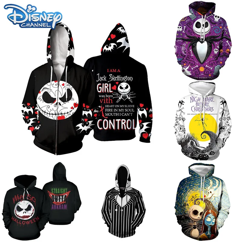 Nightmare Before Christmas Jack Skellington Sally 3D Print Hoodies Women Men\'s Halloween Horror Cosplay Hoodie Sweatshirts Gift