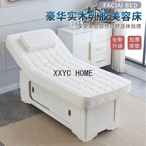 

Solid Wood Latex Beauty Massage Bed Massage Therapy Bed Beauty Multifunctional Folding