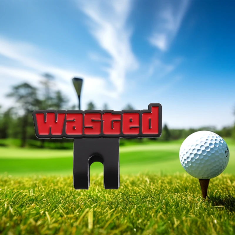 Wasted Letter Golf Cap Decorative Enamel Pins Retro Vintage Accessories Lapel Badge Golf Baseball Hat Clips Badge Golf Supplies