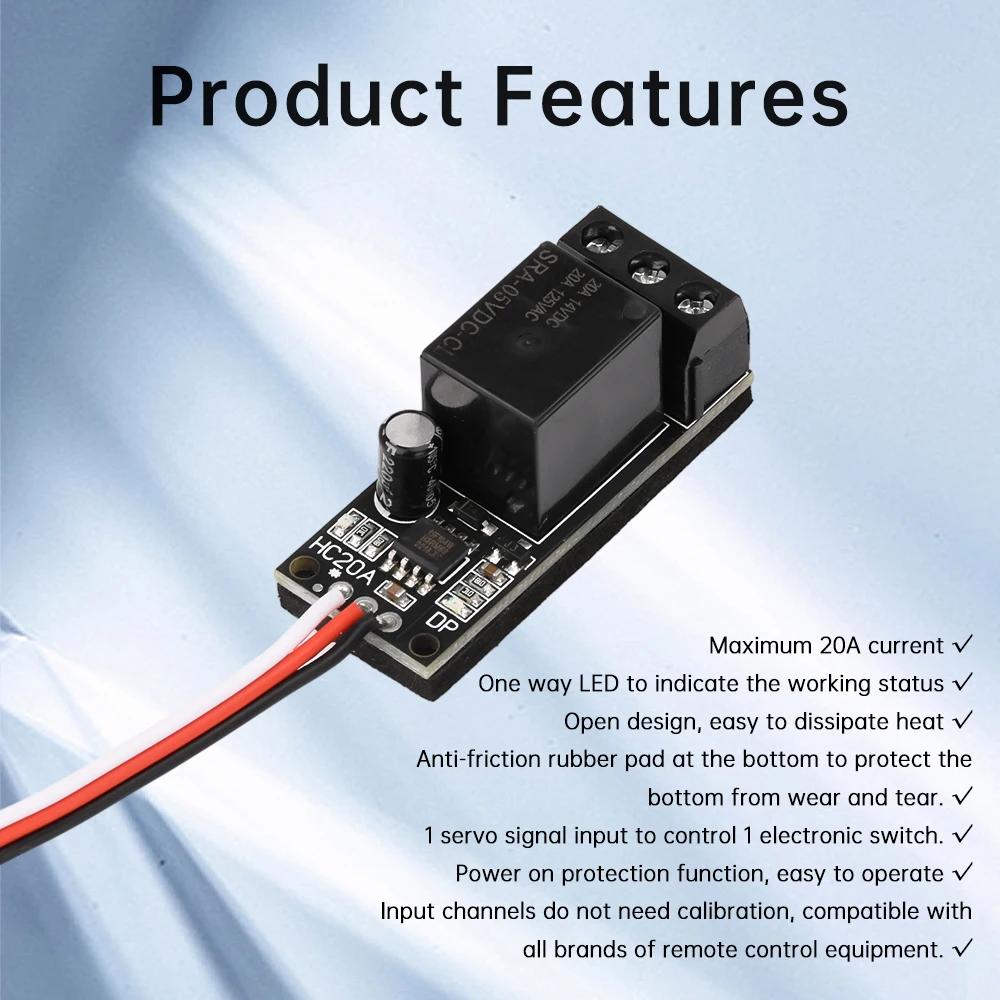 DC4-5.3 فولت/DC5-10V 20A RC سيارة نموذج طائرة التتابع التبديل PWM استقبال التحكم التبديل ضوء المضخة FPV كاميرا RC نموذج الملحقات