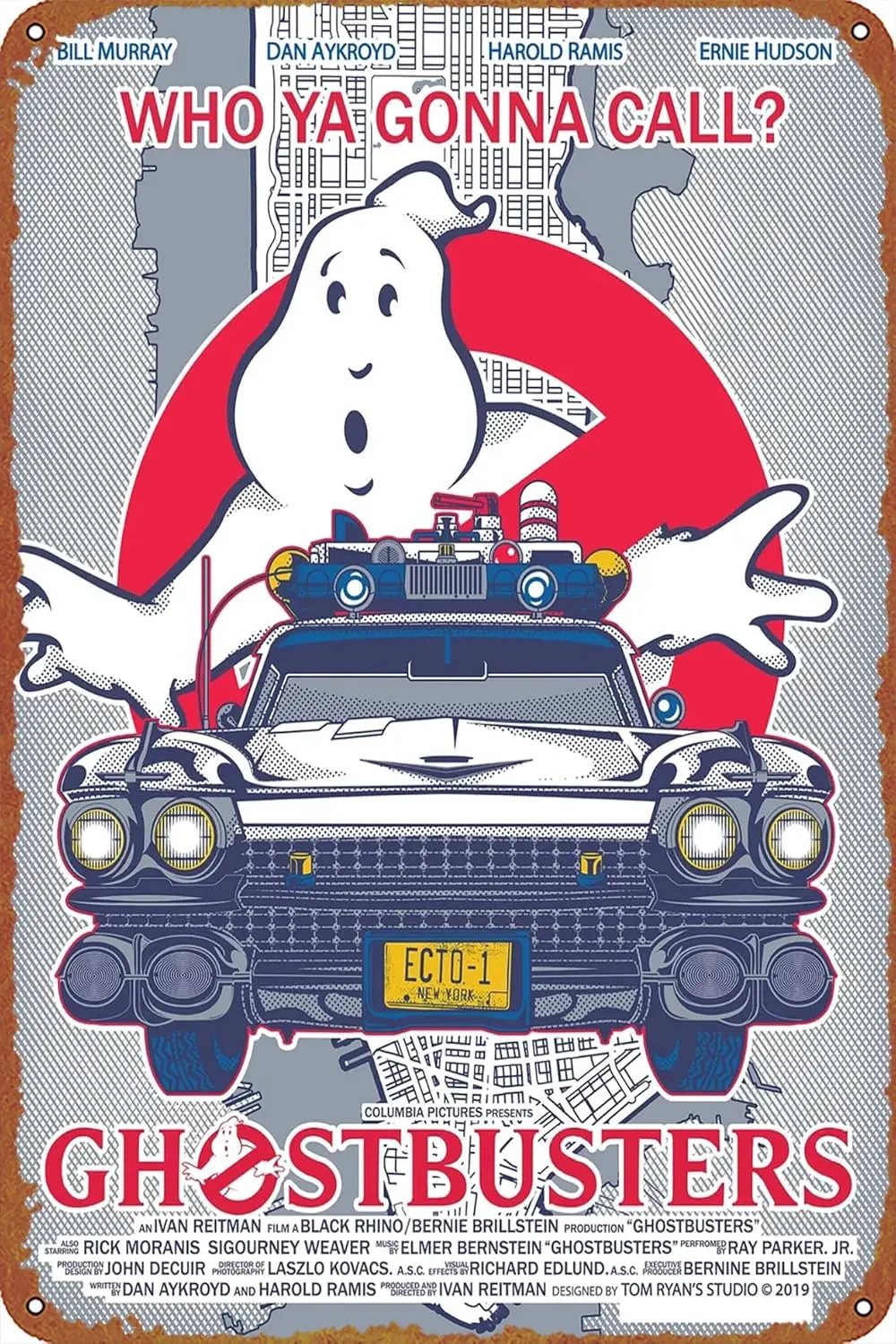 1p,Ghostbusters movie poster Vintage Metal signage Vintage tin signage for Cafe bar home wall decoration