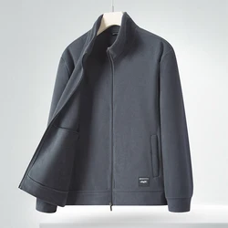 Autumn Winter Polar Fleece Stand Collar Coat Men Plus Fleece Thickened Hoodie Warm Casual Fleece Jacket Windproof Cardigan Men