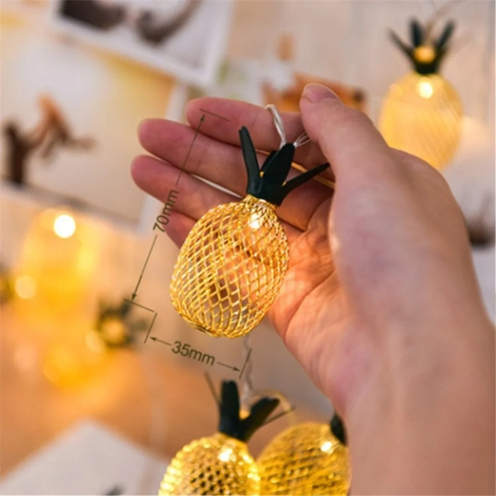 LED Pineapple String Lights USB/Battery Fruit Garland 1.5m 3m Fairy Lights Holiday Lighting for Wedding Party Christmas Decor