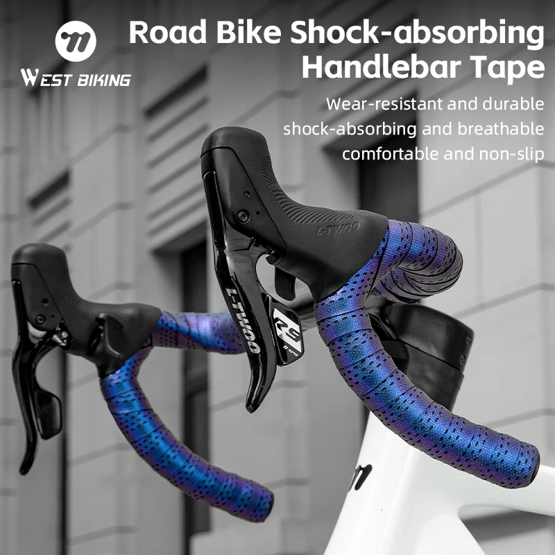Image of WEST BIKING Lokaler Versand Lenkerband Stoßdämpfend Atmungsaktiv Perforiert HISPU Rutschfest Lenkerwickel für Rennräder Fahrradzubehör