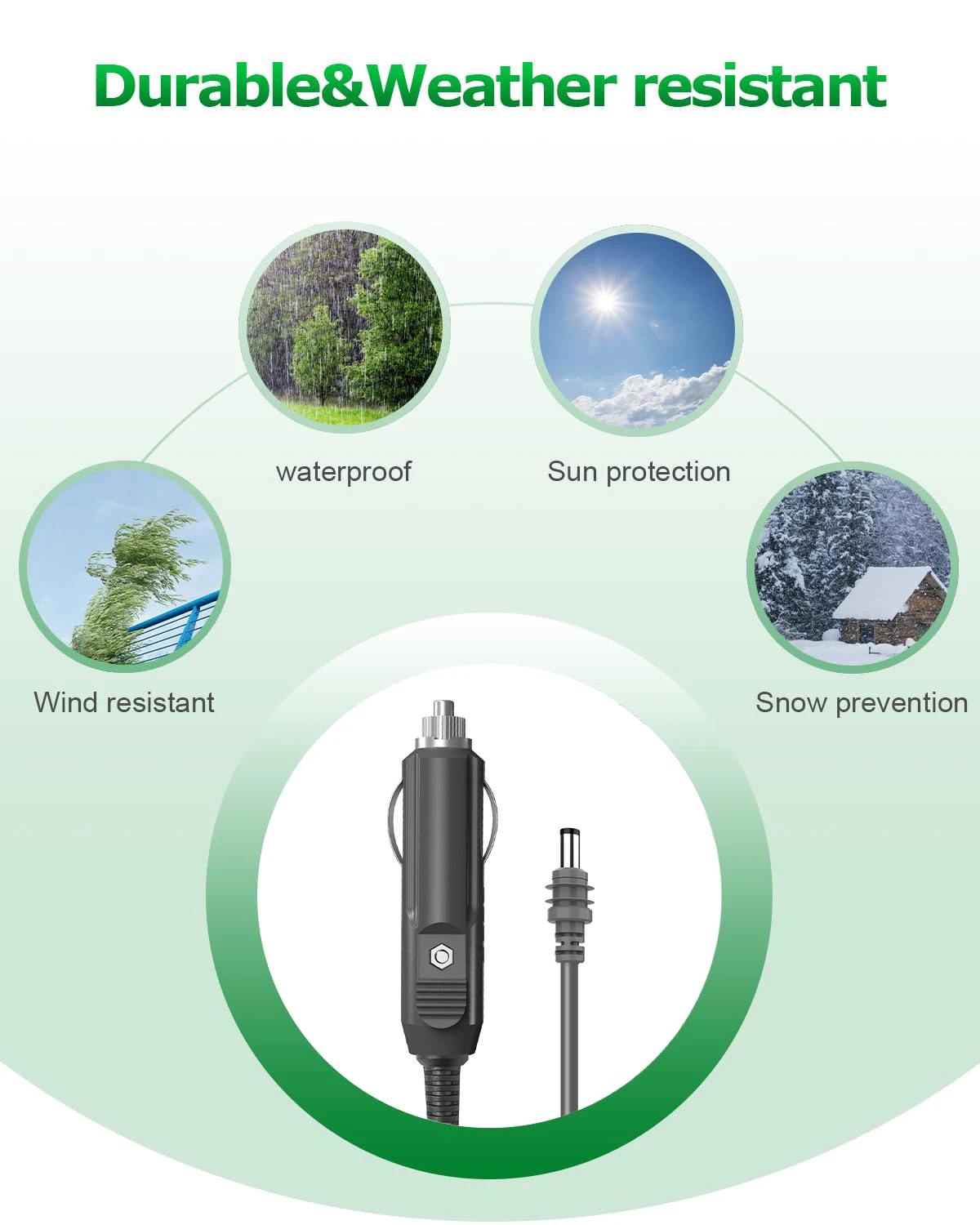Starlink Mini 3-in-1-Stromkabel 6,5 Fuß/10 Fuß/16 Fuß 18 AWG Zigarettenanzünder-Autoladung, DC, Typ C auf DC Starlink-Minikabel – Detail 12