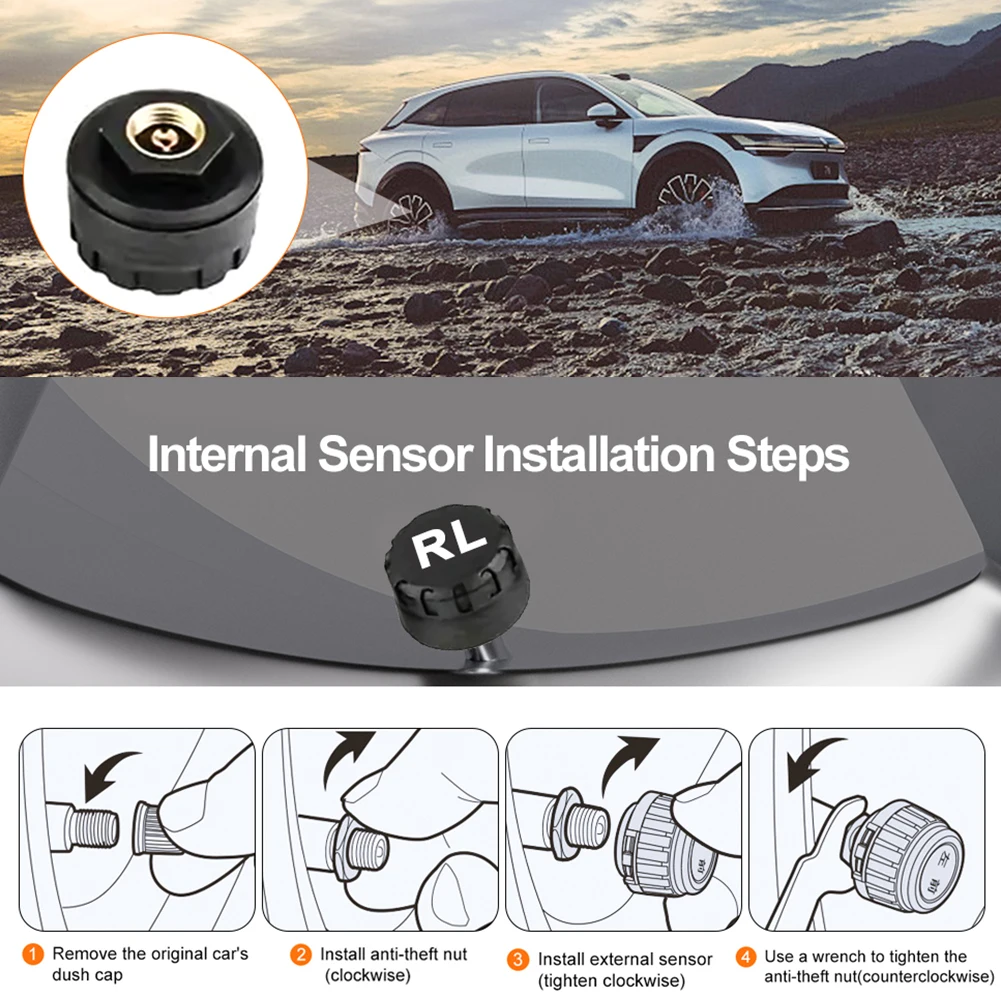 

Система контроля давления в шинах с 4 датчиками, монитор давления в шинах, монитор температуры шин для автомобилей, внедорожников, седанов