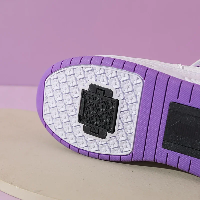 Осень 2023, детская прогулочная обувь для мальчиков, кожаная студенческая прогулочная обувь, детские четырехколесные роликовые коньки, туфли на колесиках для девочек