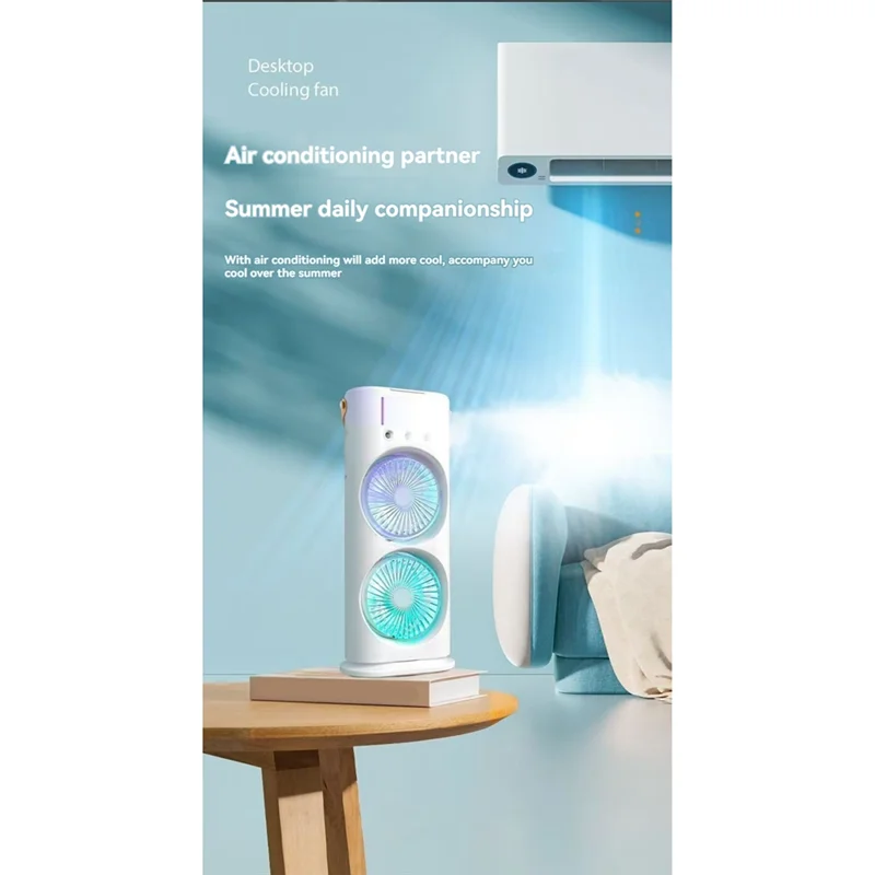 ABUS-مروحة تبريد الهواء المحمولة القابلة لإعادة الشحن، مروحة برج التغشية الهوائية مع جهاز التحكم عن بعد، مبرد الهواء التبخيري لغرفة النوم