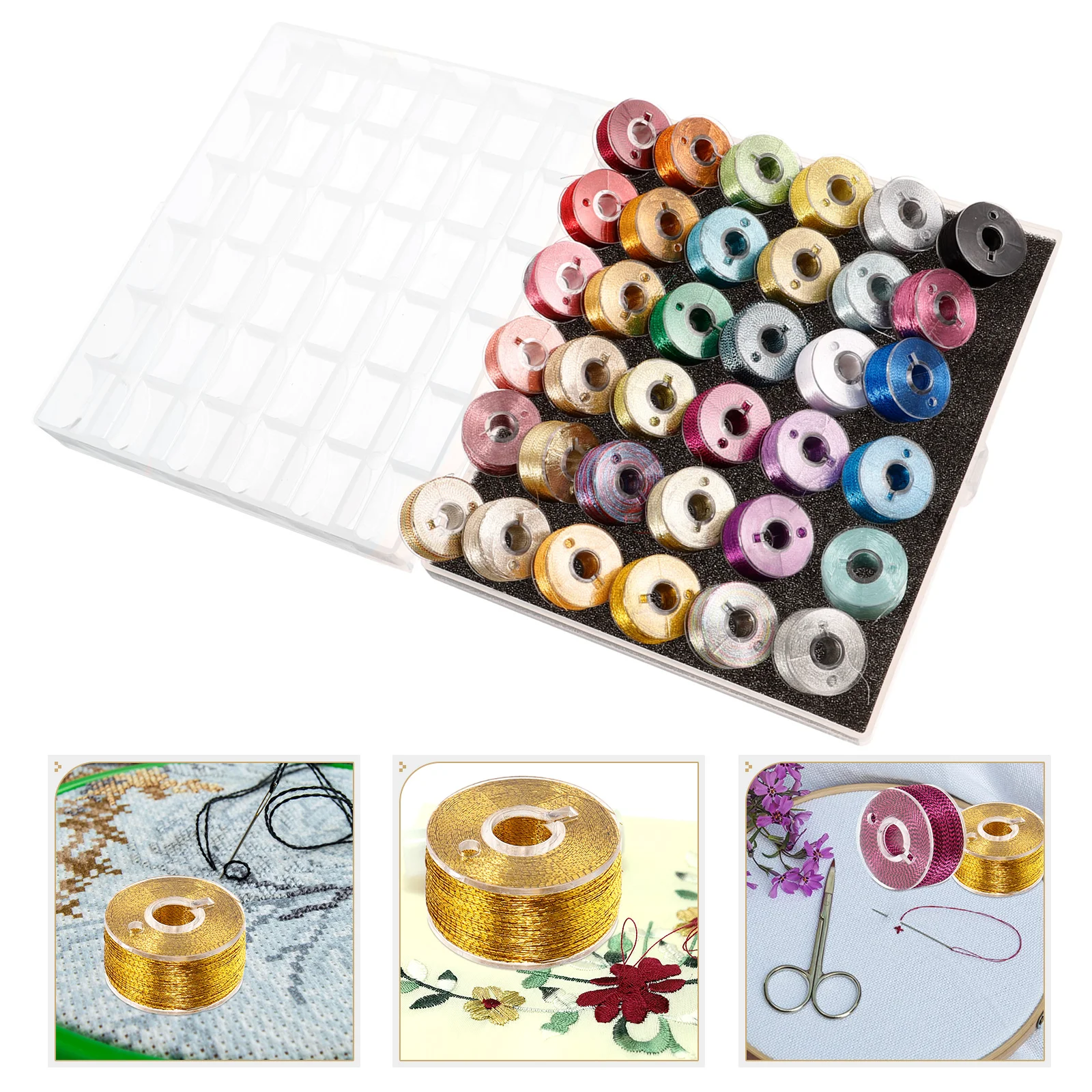 

Silk Metallic Embroidery Floss Practical Sewing Threads Exquisite Handcraft Wear-resistant Colored