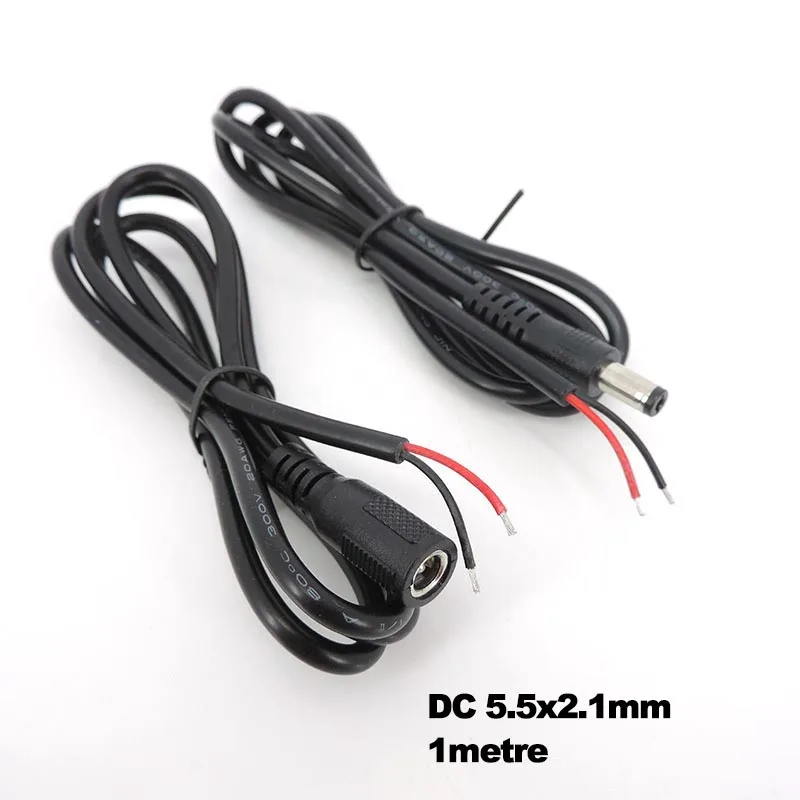 DC male Power Pigtail Cable 5.5x2.1mm Male Female Jack Cord DC Connector For CCTV Security Camera Moniter Solar Panel W28