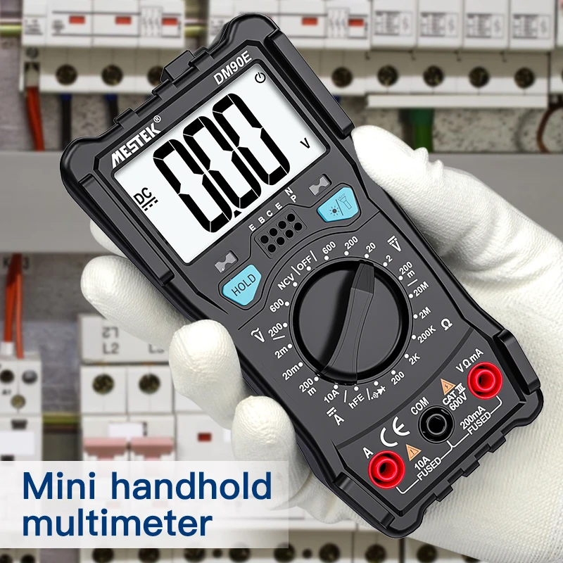 DM90E Multimeters Digital Multimeter Auto Range Tester Multimetre 220V Voltmeter 1999 Counts With Temperature Probe Multitester