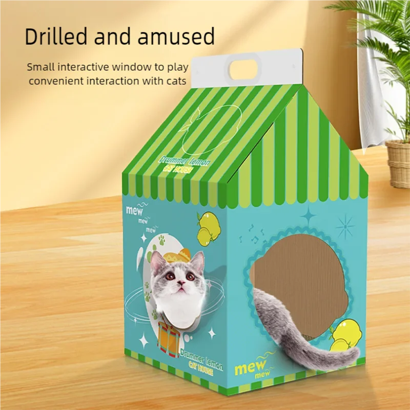 Cat scratch board, cardboard box, cat house, pet supplies, milk box, cat scratch board, corrugated paper, cat nest, cat paw boar