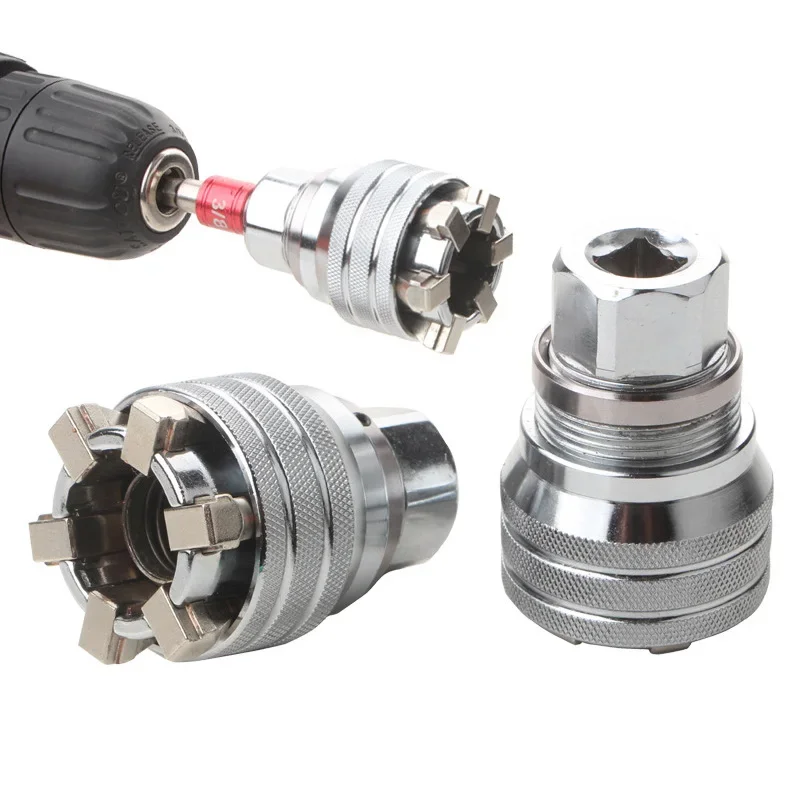 

Универсальная втулка 3/8-3/4 дюйма 10-19 мм, регулируемая шестигранная универсальная головка, динамометрический ключ с храповым механизмом, гаечный ключ, инструмент для ремонта втулки