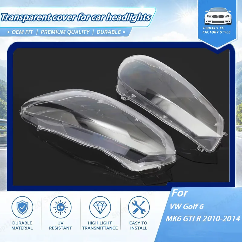 

Car Front Head Light Lamp Transparent Lampshade Headlight Shell Cover Lens Mask For VW Golf 6 MK6 GTI R 2010-2014 Headlamp Cover