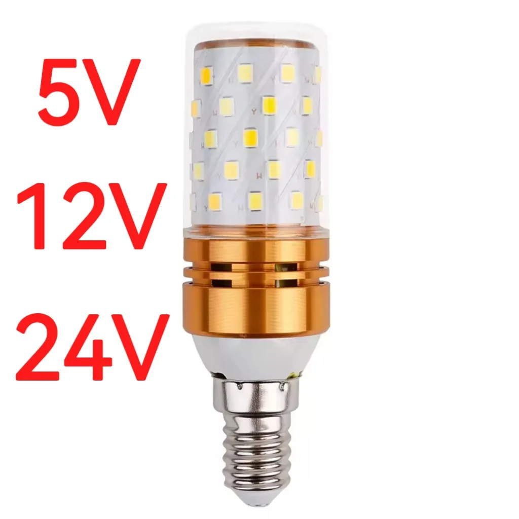 10pcs 5v 12v 24v E27 El4 LED Bulb Chandelier Crystal Ceilling Droplight Bed Lamp 12w 3000k 4000k 6000k CCT Two Color Three Color