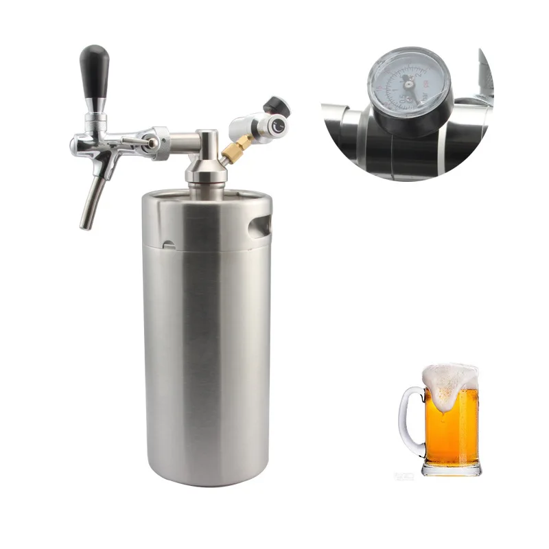 3.6L two-shot barrel craft brewed beer distribution transit barrel 304 stainless steel CO2 automatic beater wine cannon