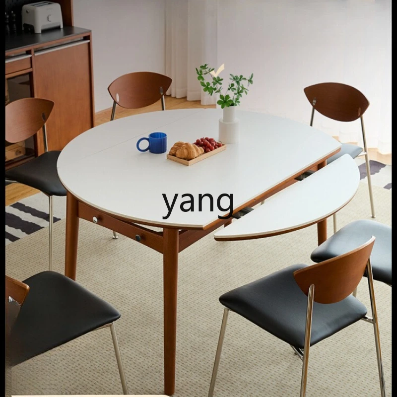 

LZR Small Apartment Home Round Dining Table Dual-Use Functional Dining Table and Chair Set