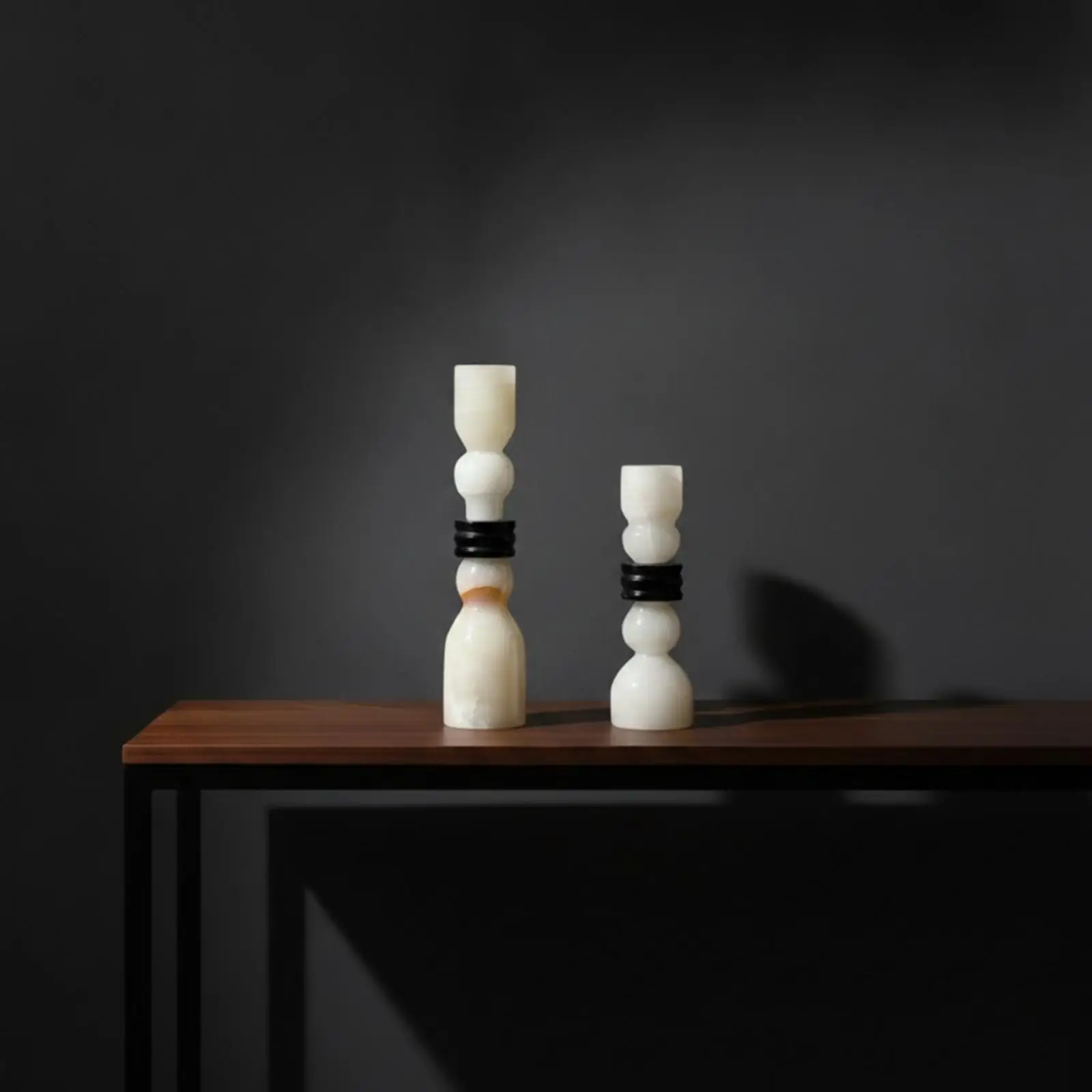 Stone-like Candle Holder Luxury Home Decorative Candlestick for Stylish Living Room Table or Wedding Centerpiece