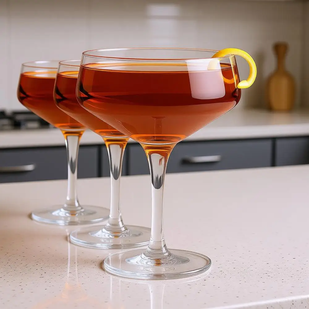 

Набор из 4 хрустальных бокалов для коктейлей с изогнутой ножкой, 200 мл