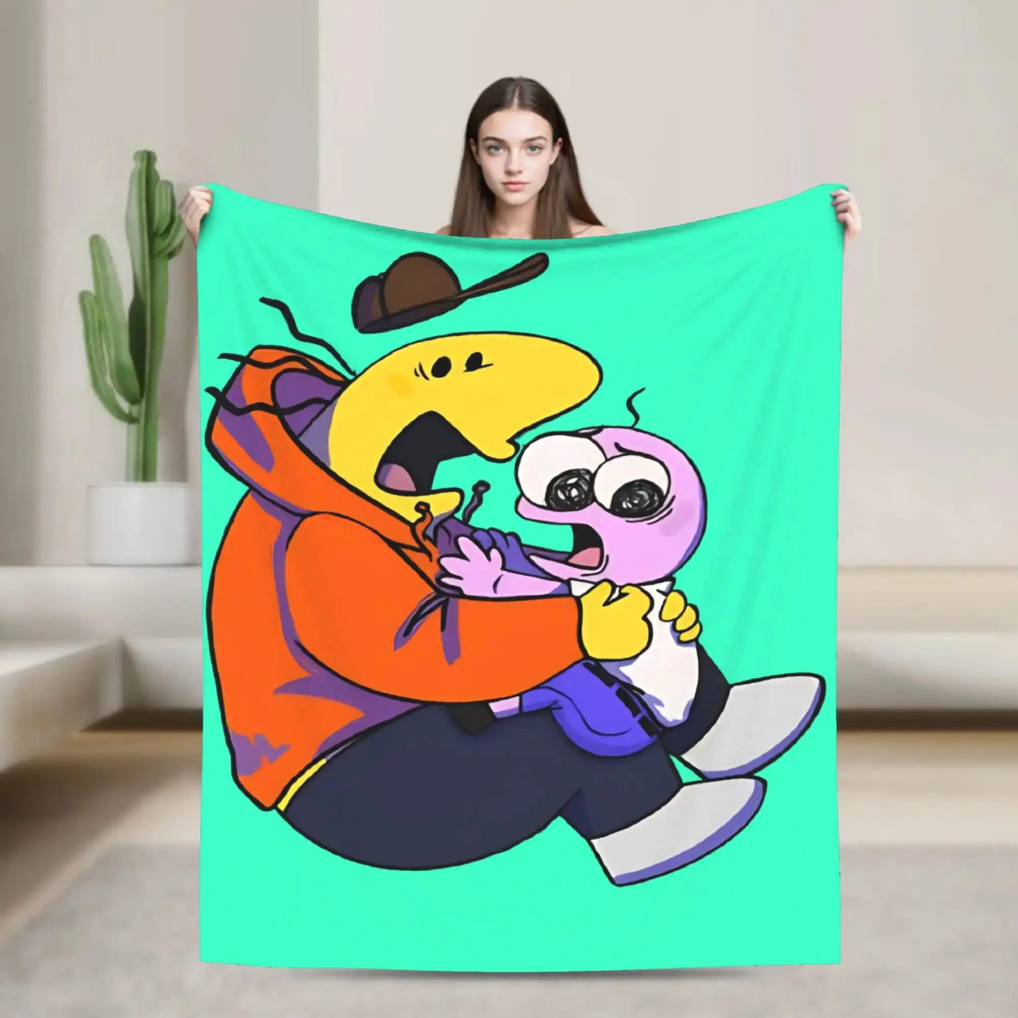 

Плед «Улыбающиеся друзья Пим и Чарли» – Мягкий и теплый плед для детей и взрослых, идеально подходит для дивана, кровати, зимнего использования, с графическим дизайном