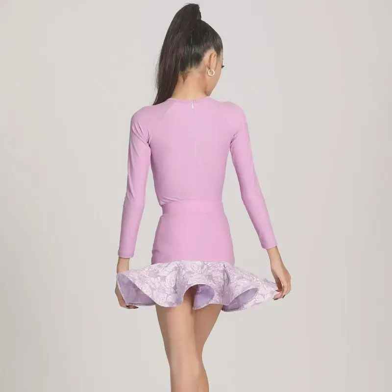 Combinaison de gymnastique pour femmes, vêtements de danse, vêtements de danse en ligne, jupe, robes pour filles, 600